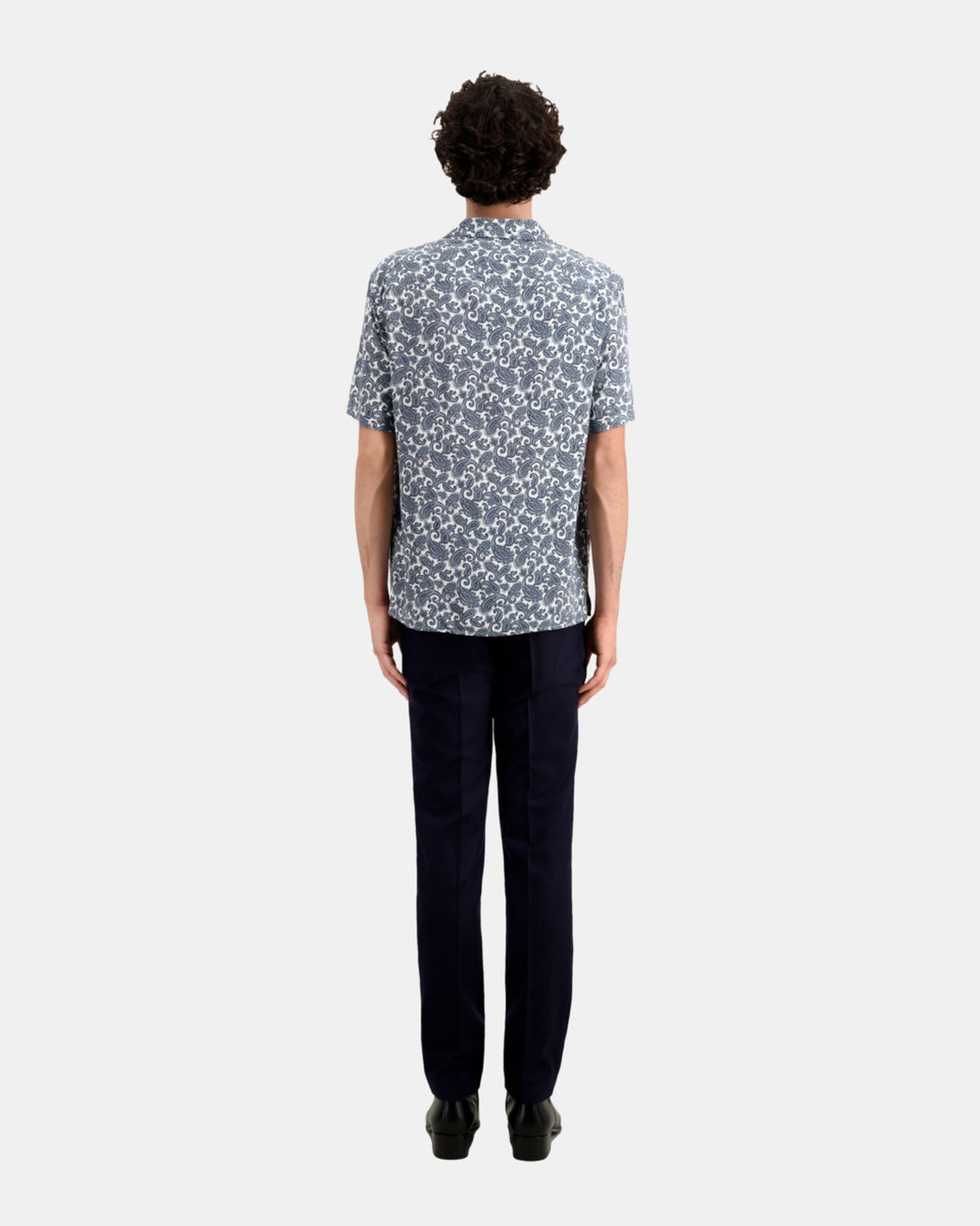 The Kooples MEN WHITE - BLUE short sleeved printed shirt