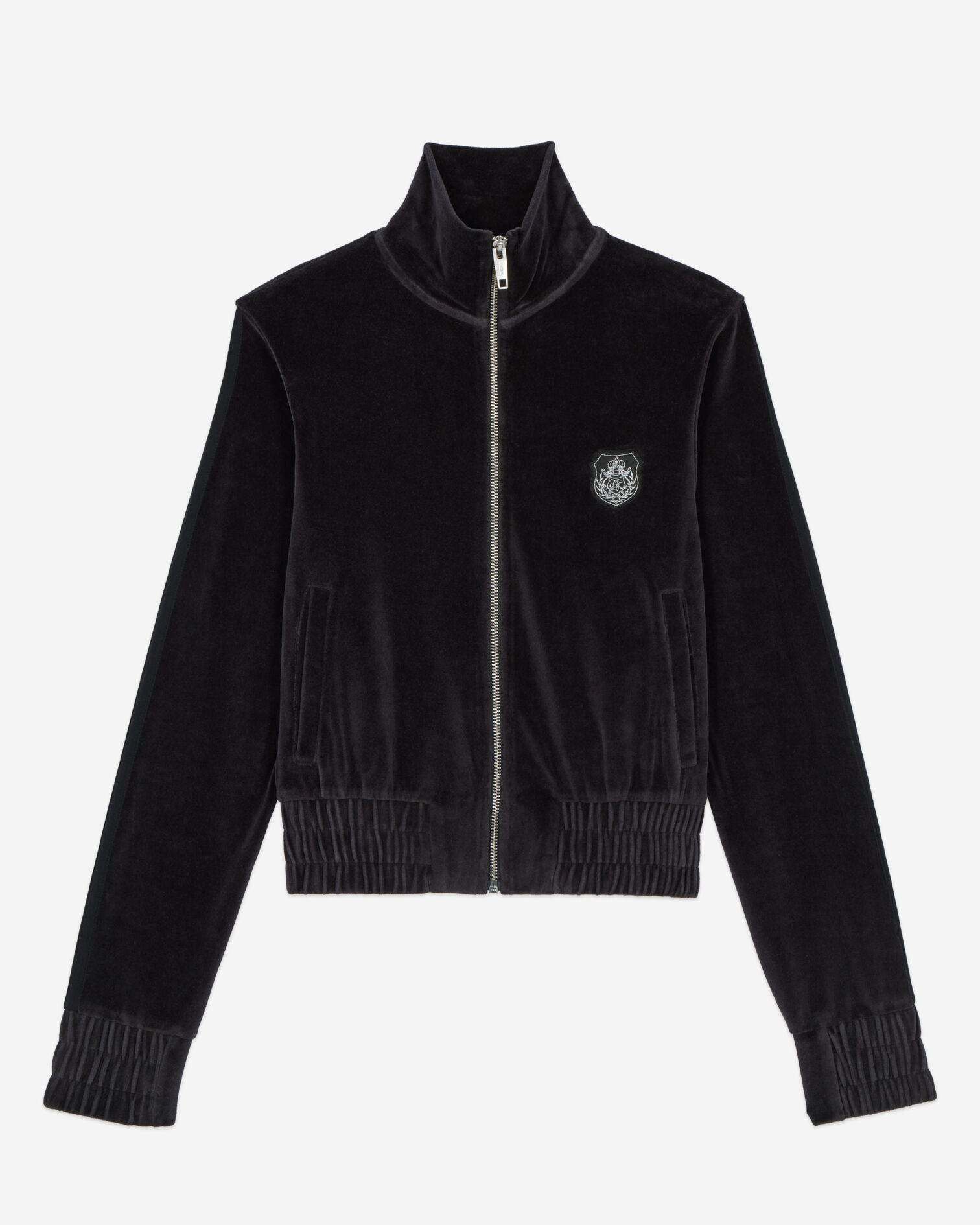 Black velvet logo sweatshirt, BLACK, hi-res image number null