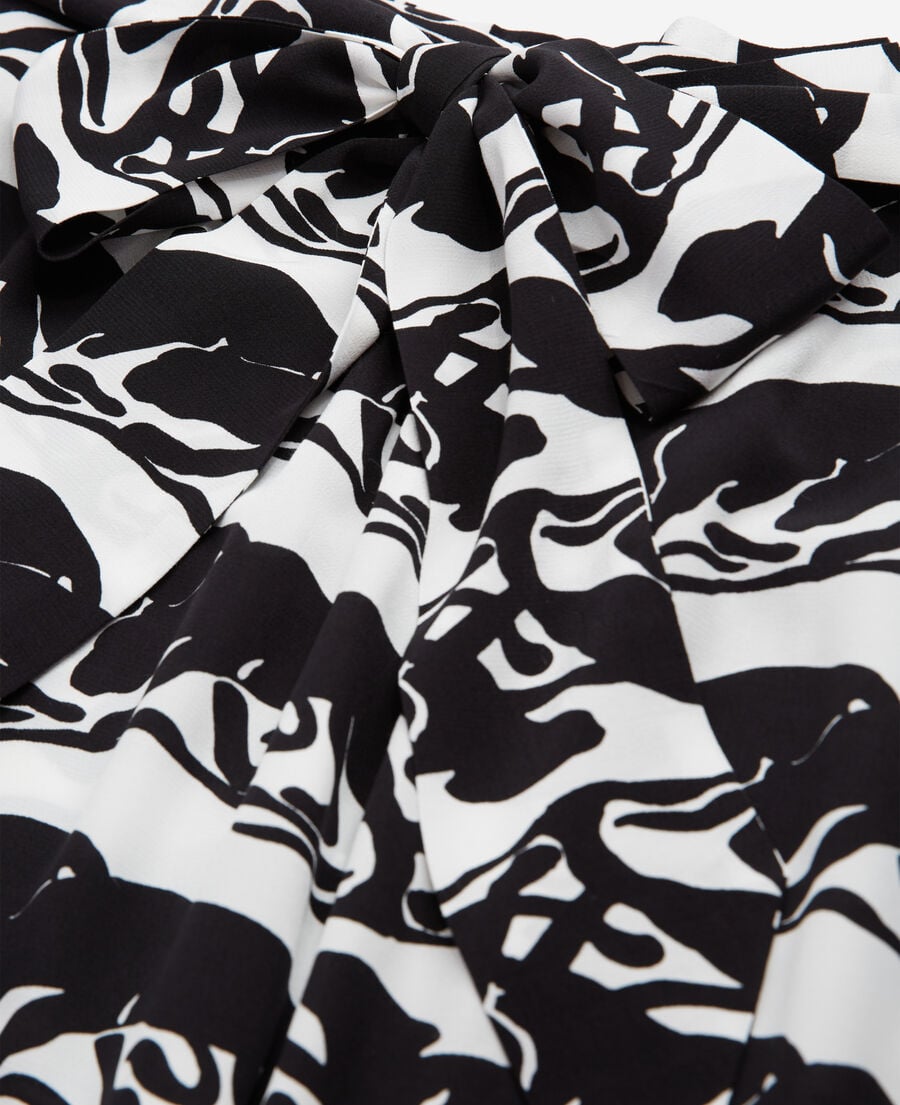 The Kooples F BLACK / WHITE long printed skirt