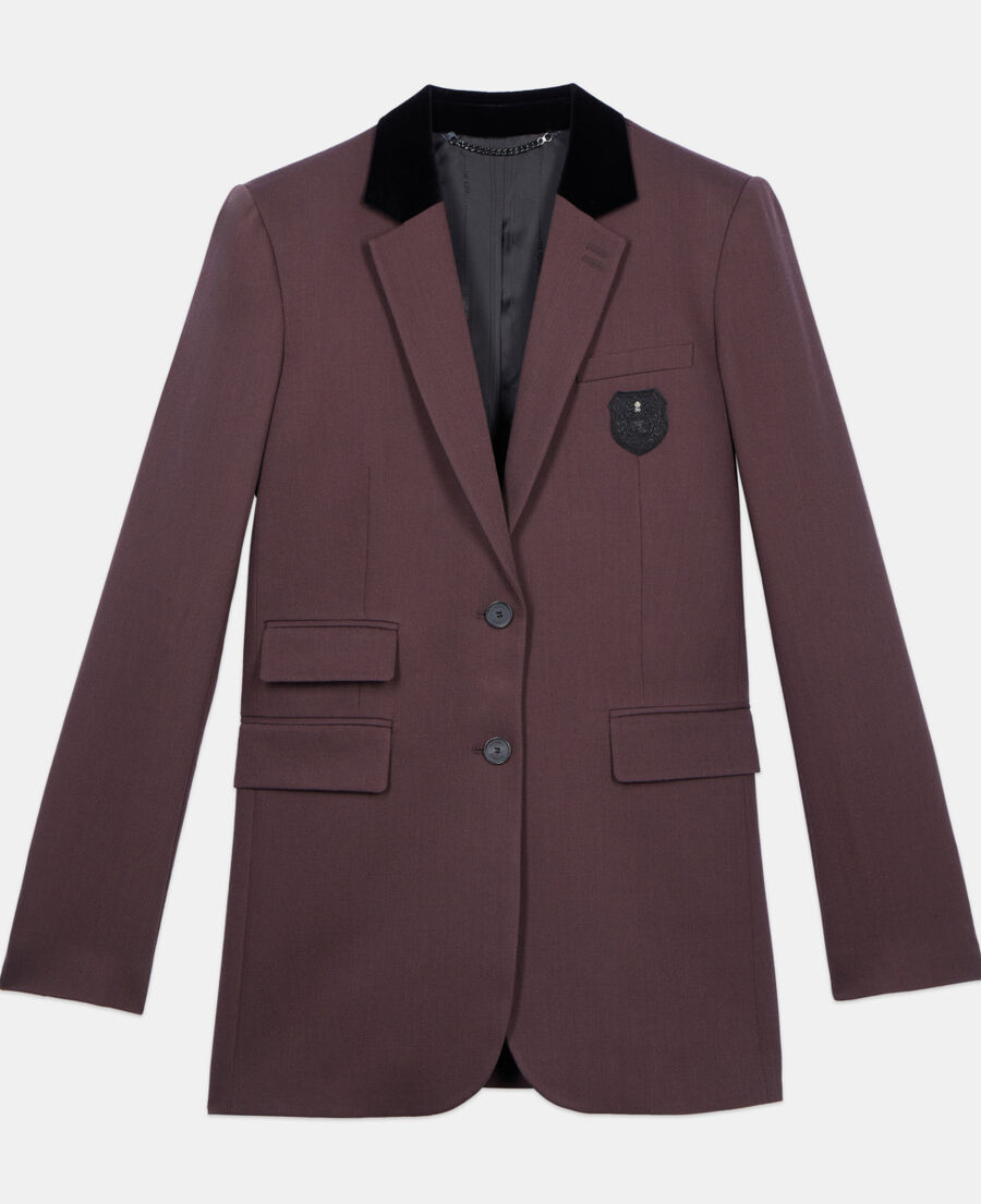 The Kooples DAMEN BROWN braune anzugjacke aus wolle