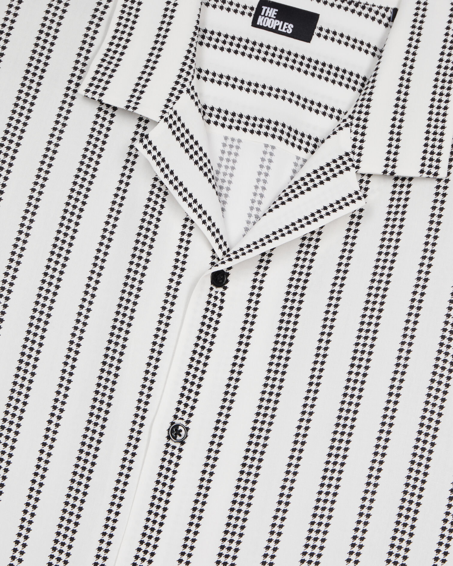 Chemise manches courtes imprimé pied de poule, ECRU BLACK, hi-res image number null
