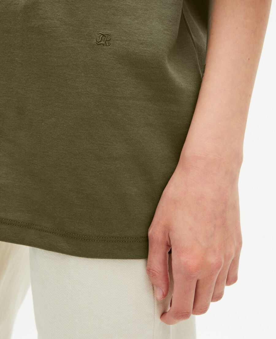 The Kooples HERREN KAKI lockeres, schlichtes unisex-t-shirt in khaki