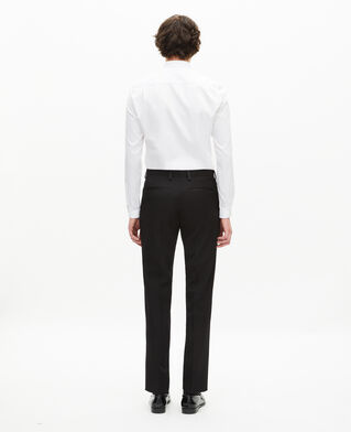 The Kooples HOMME BLACK pantalon de smoking avec d&eacute;tails en satin droit noir