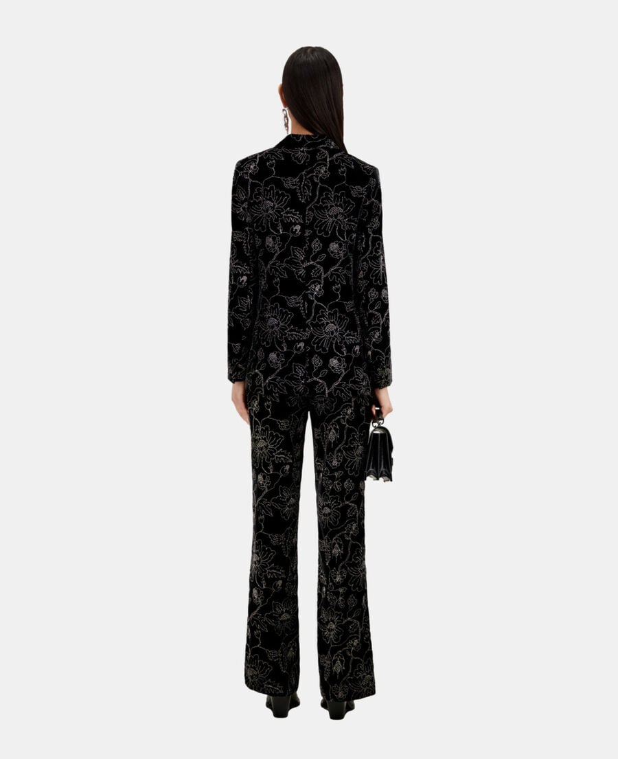 The Kooples FEMME BLACK veste tailleur en velours noire
