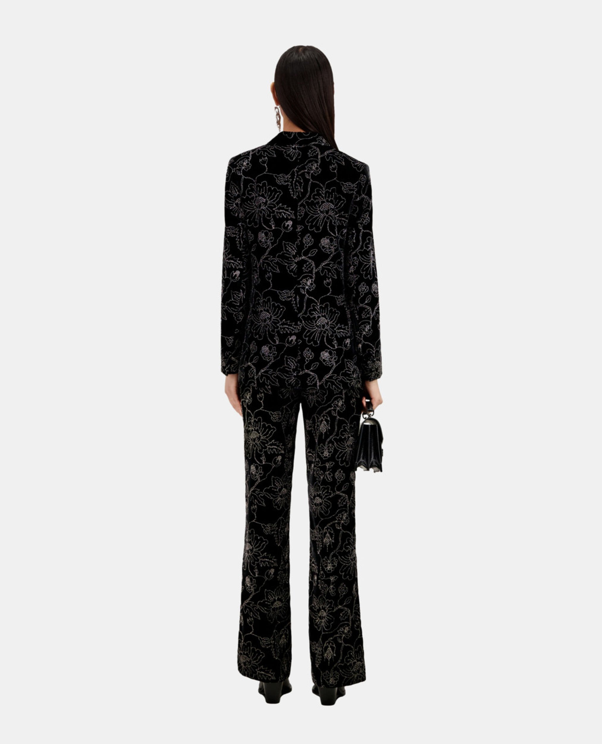 Black velvet suit jacket, BLACK, hi-res image number null