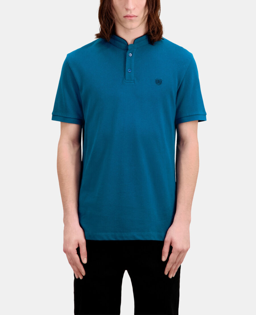The Kooples HERREN MEDIUM BLUE blaues poloshirt aus baumwolle