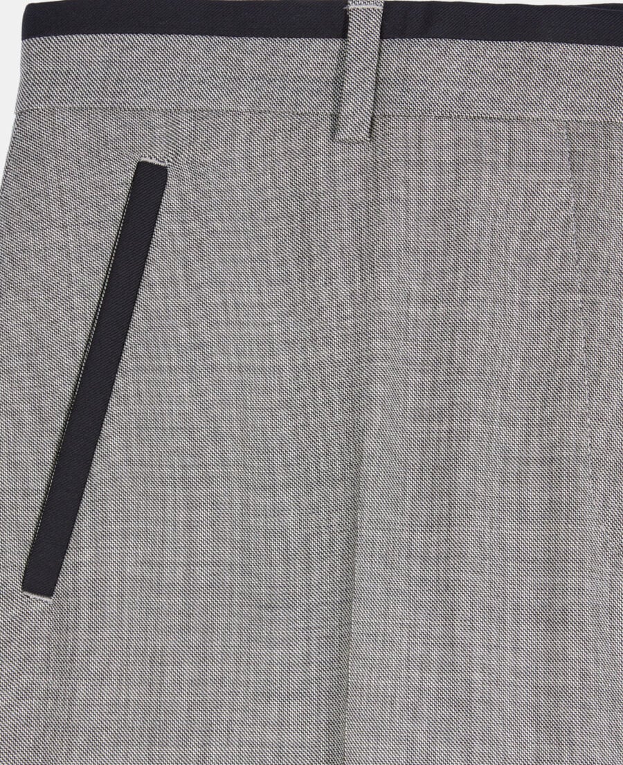 The Kooples WOMEN BEIGE MELANGE straight-legged tailored pants in taupe wool