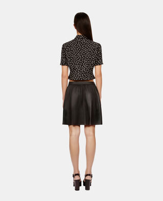 The Kooples WOMEN BLACK short black leather wrap skirt