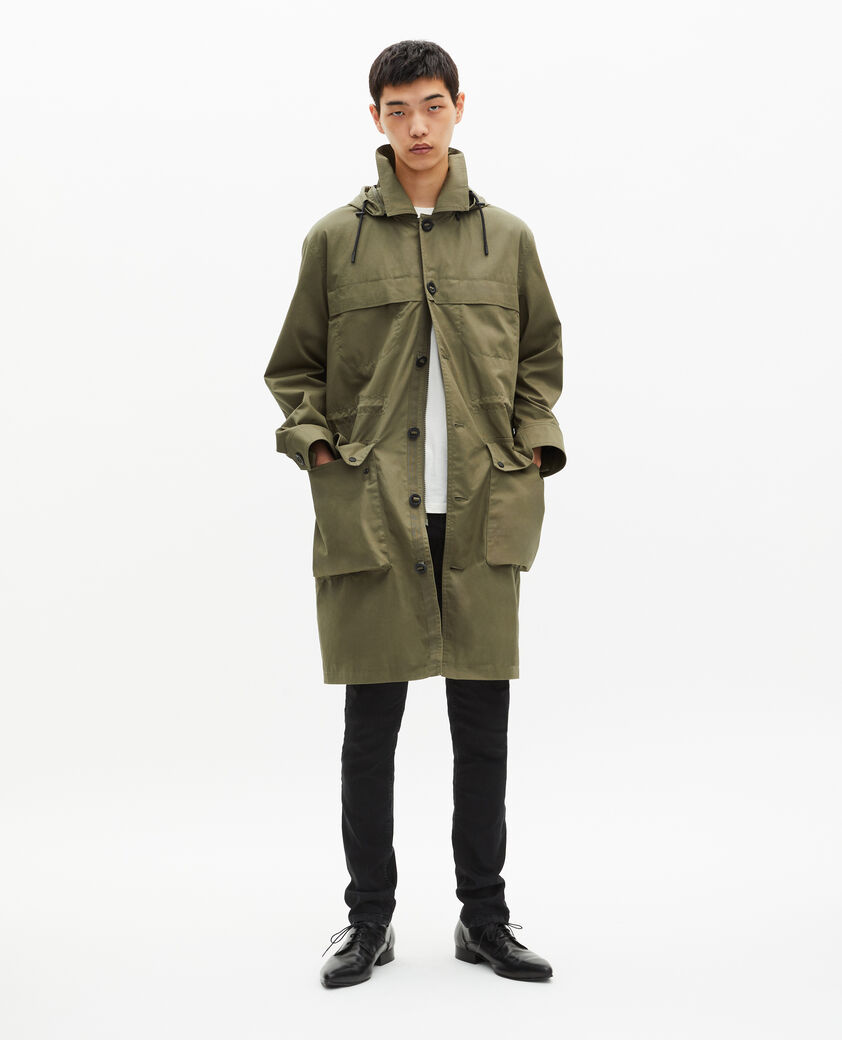 The Kooples HOMME KAKI parka à capuche kaki