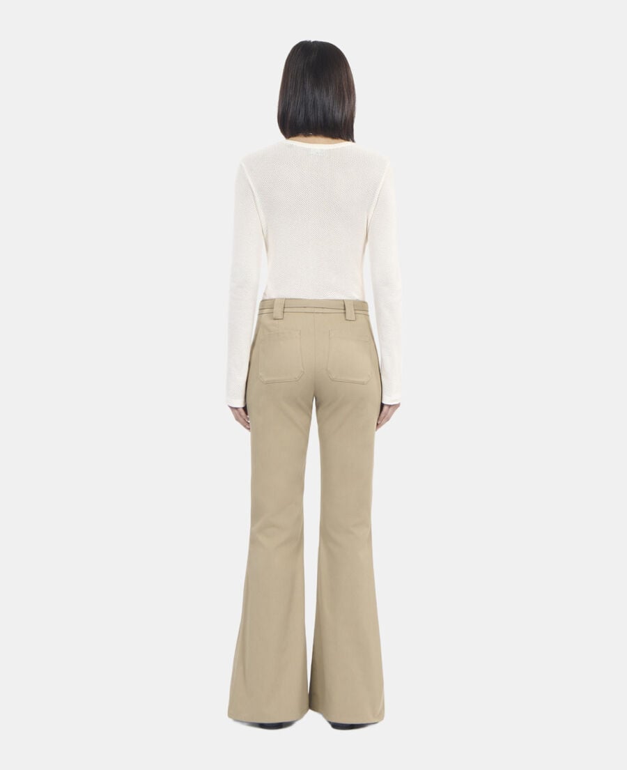 The Kooples WOMEN BEIGE beige flare trousers