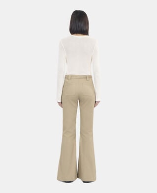 The Kooples WOMEN BEIGE beige flare trousers