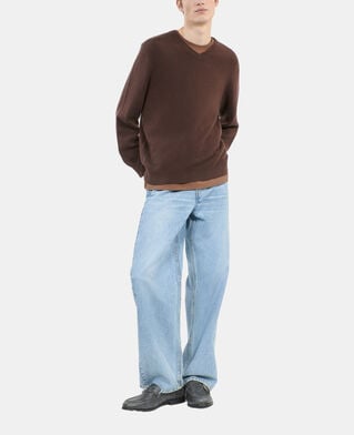 The Kooples HOMME BROWN pull en cachemire marron