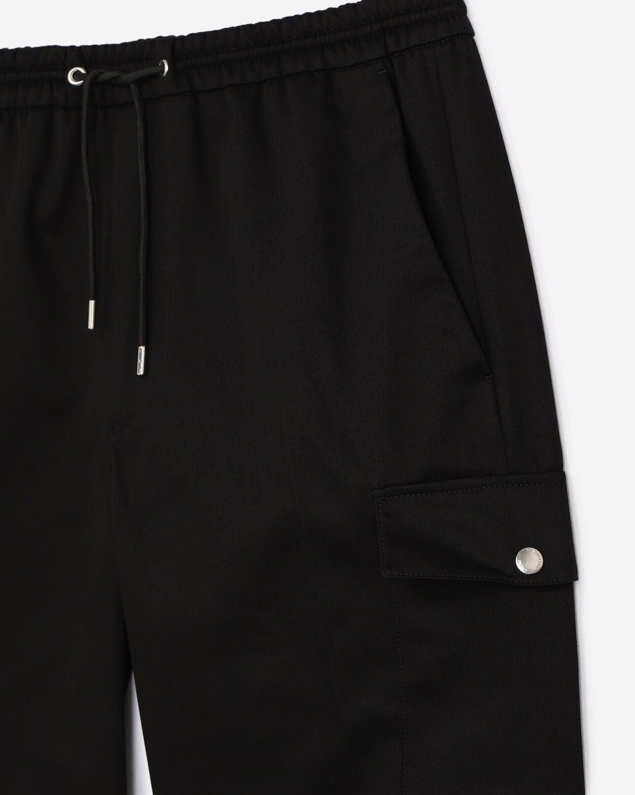 The Kooples MEN BLACK black cotton shorts with side pockets