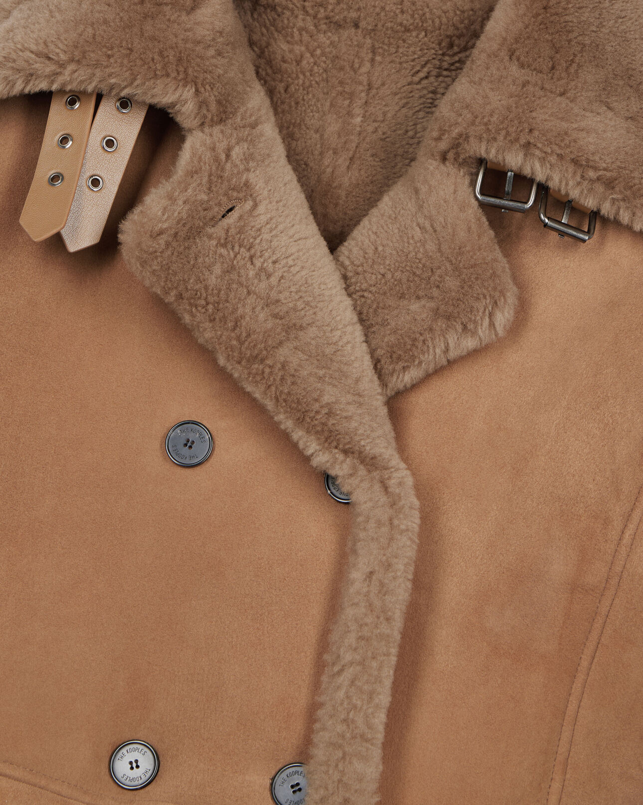 The Kooples F BROWN long brown shearling coat