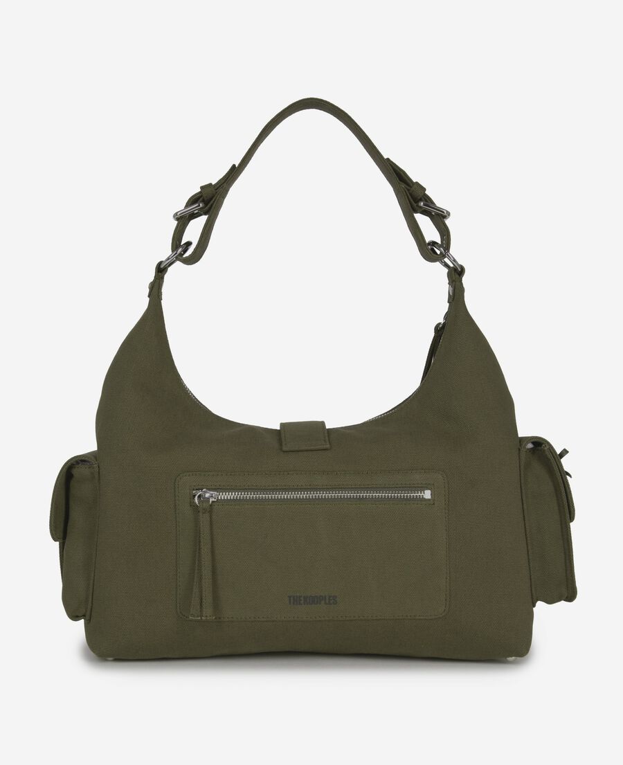 The Kooples WOMEN KAKI amelia xl bag in khaki canvas