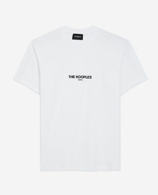 The Kooples HOMME WHITE t-shirt avec logo blanc