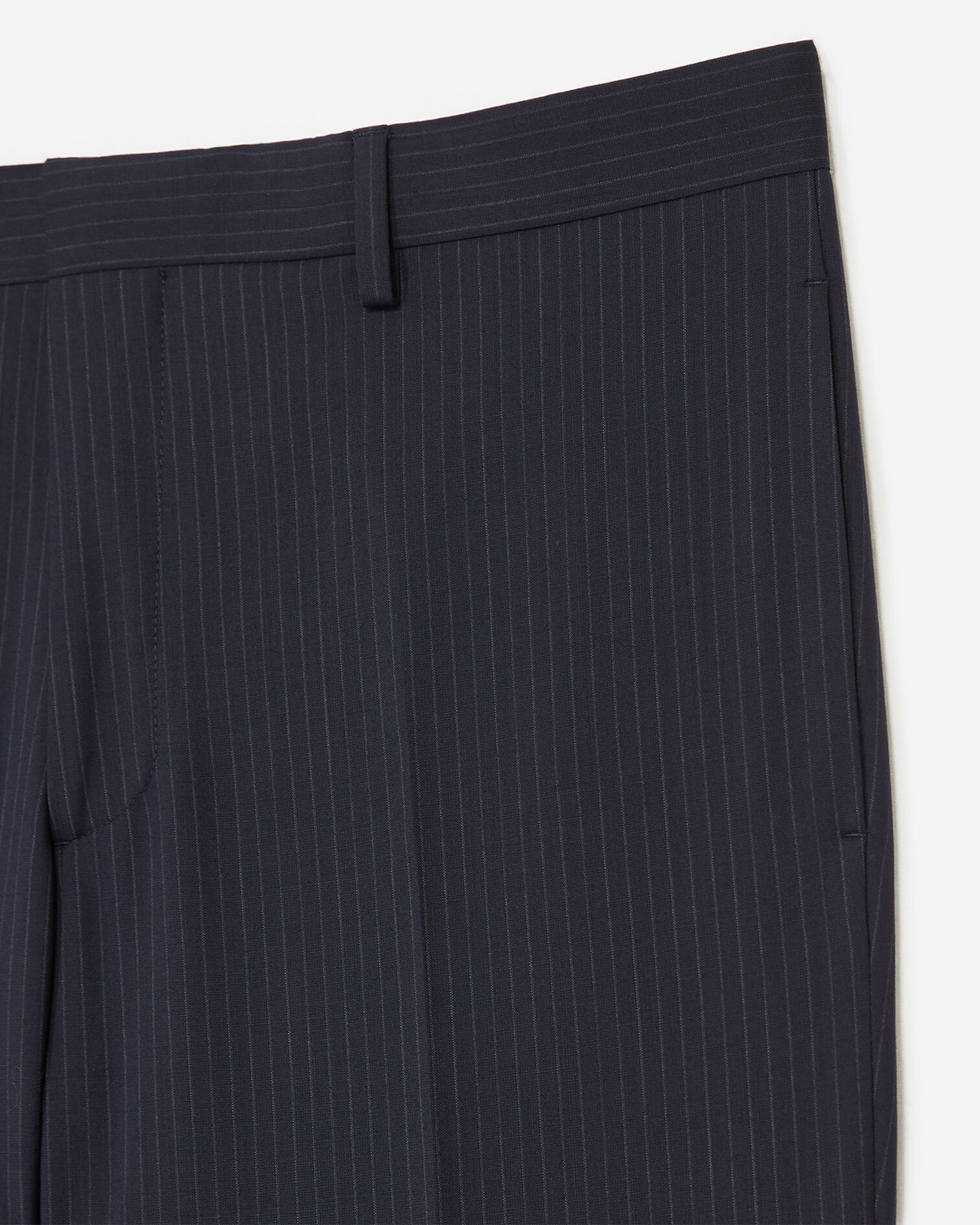 Navy blue wool striped pants, NAVY, hi-res image number null
