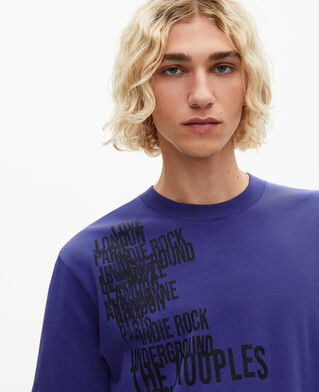 The Kooples HOMME ELECTRIC BLUE t-shirt avec s&eacute;rigraphie violet