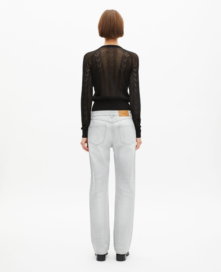 The Kooples FEMME GREY jean droit gris clair