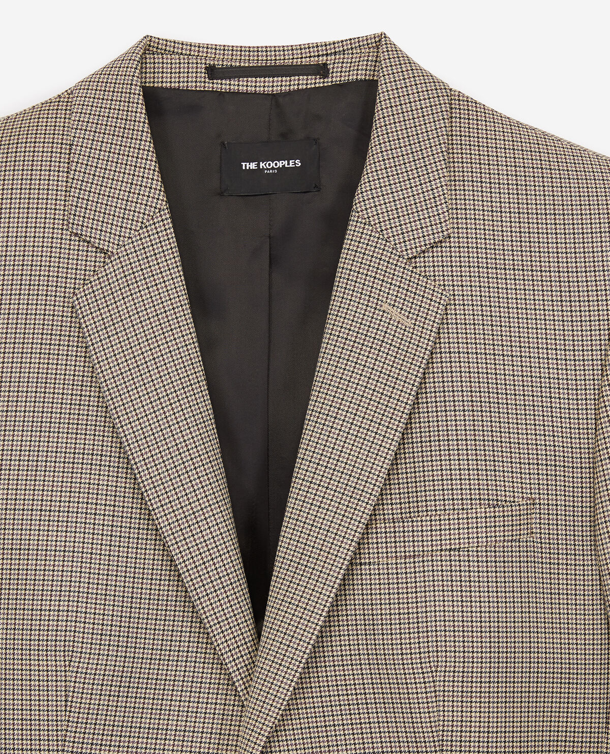 Beige wool blazer with houndstooth motif The Kooples