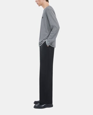 The Kooples H BLACK / WHITE striped long-sleeved t-shirt