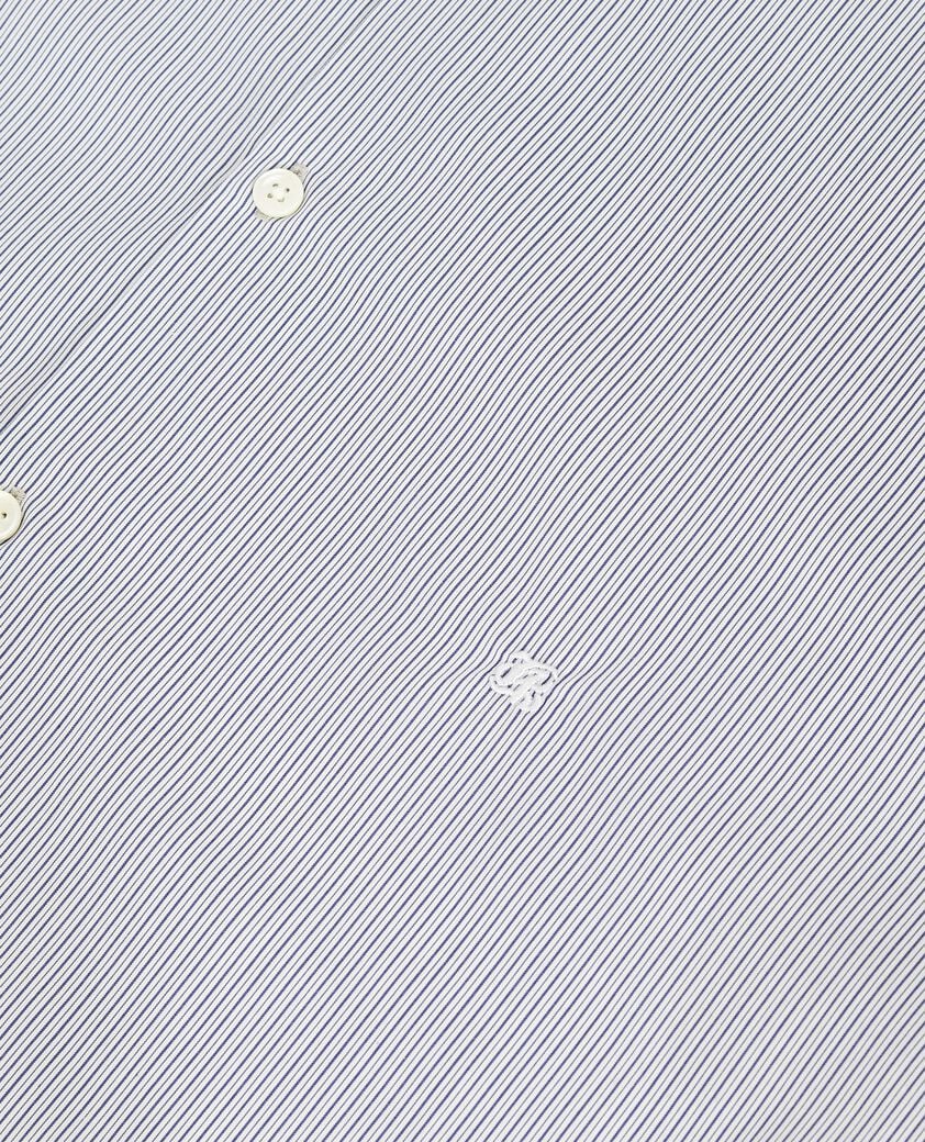 The Kooples MEN WHITE / BLUE light blue striped shirt with officer's collar