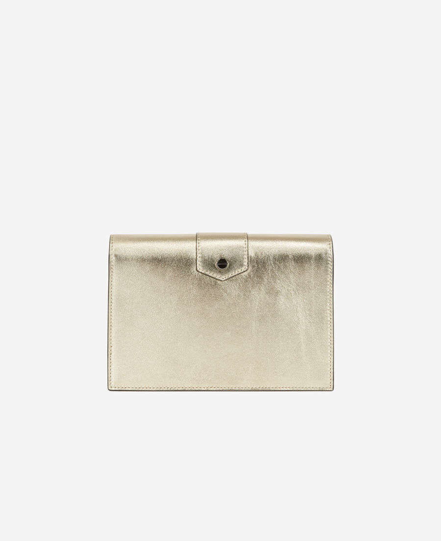 medium emily clutch bag in gold leather