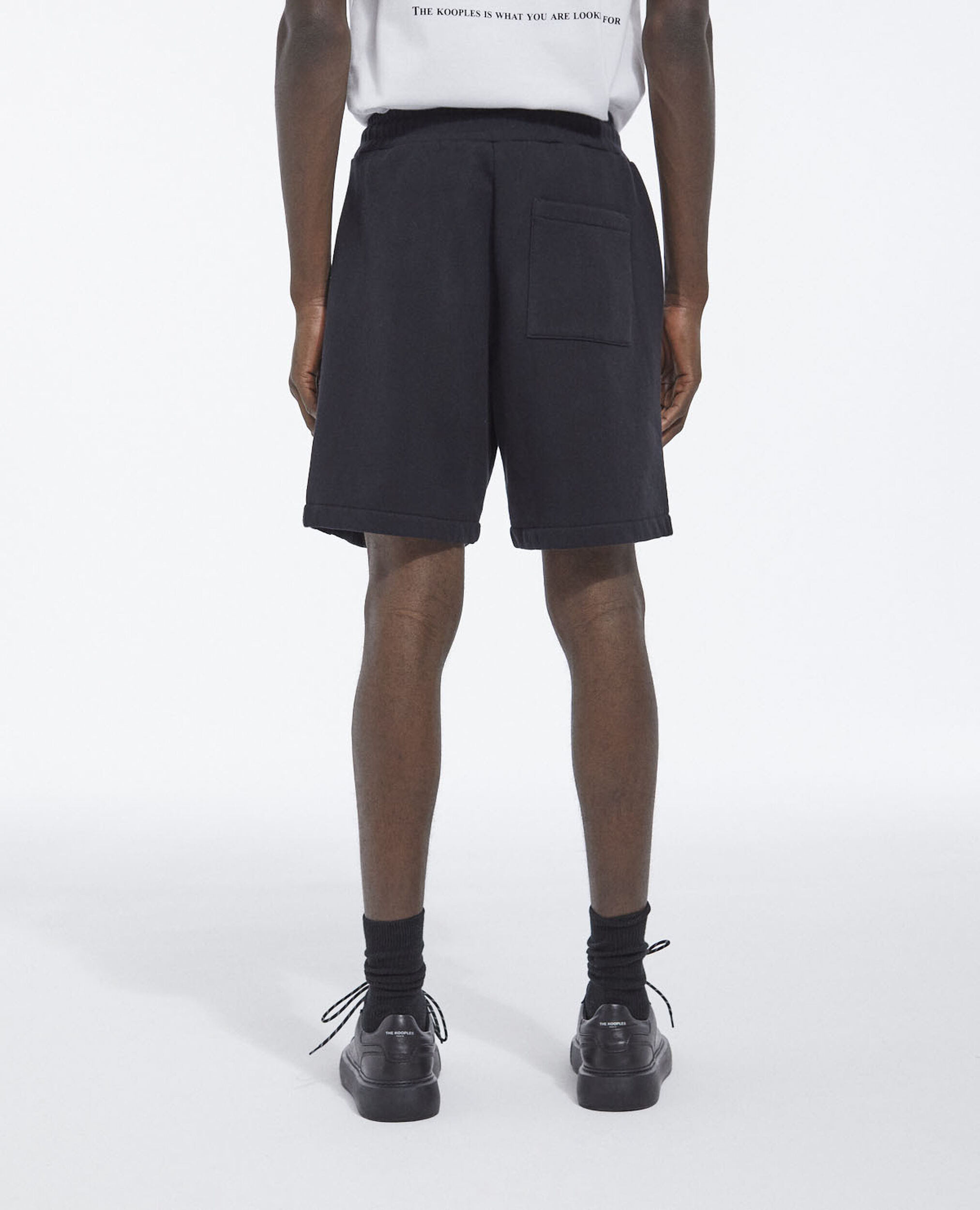 Fleece shorts with small logo, BLACK, hi-res image number null
