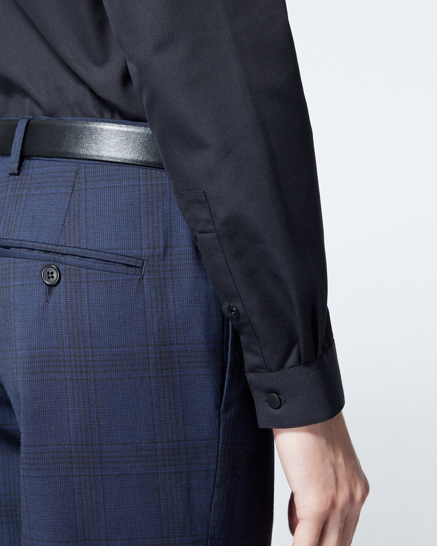 Pantalon costume laine bleu à carreaux, NAVY, hi-res image number null