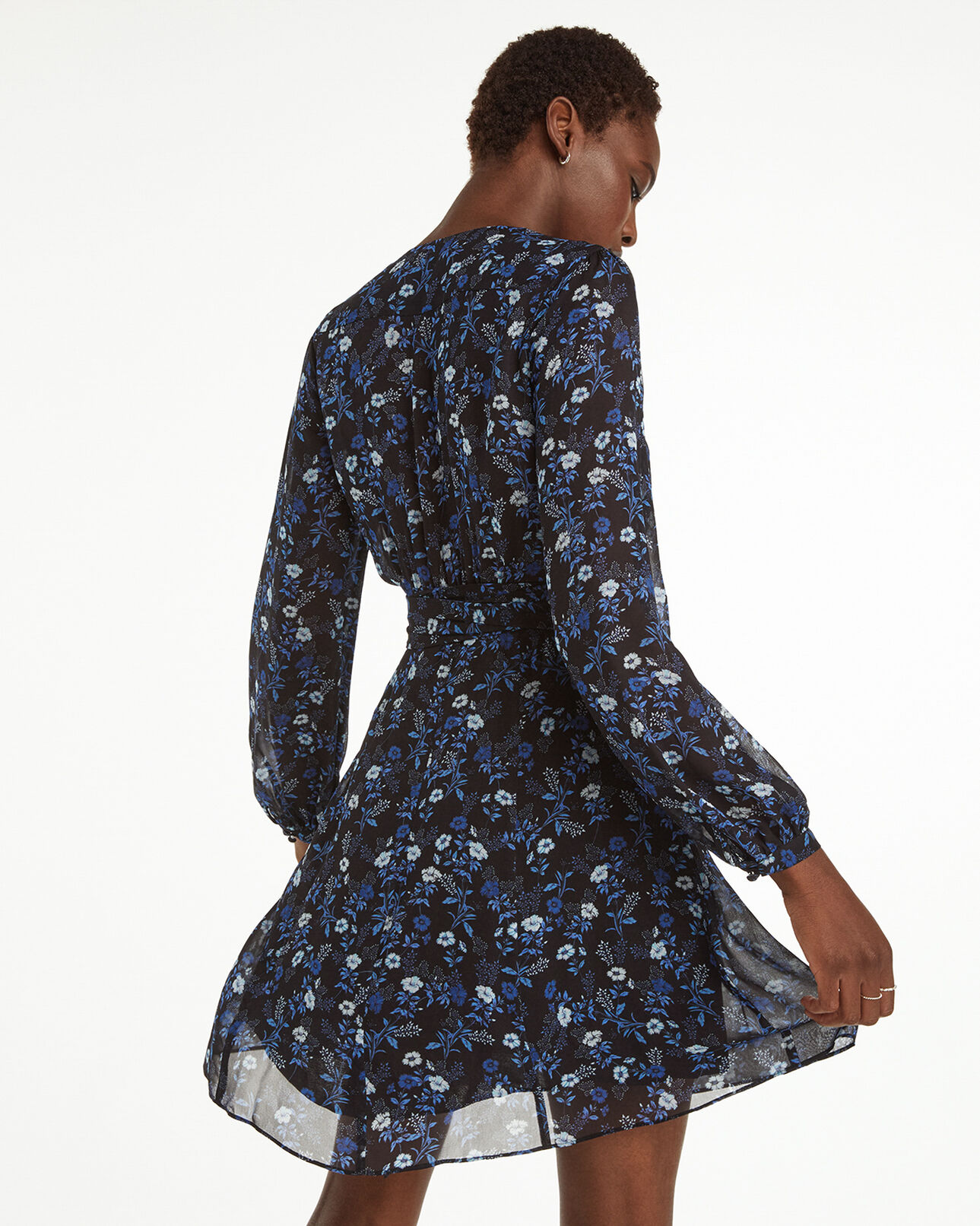 The Kooples FEMME BLUE robe courte bleue à imprimé fleuri