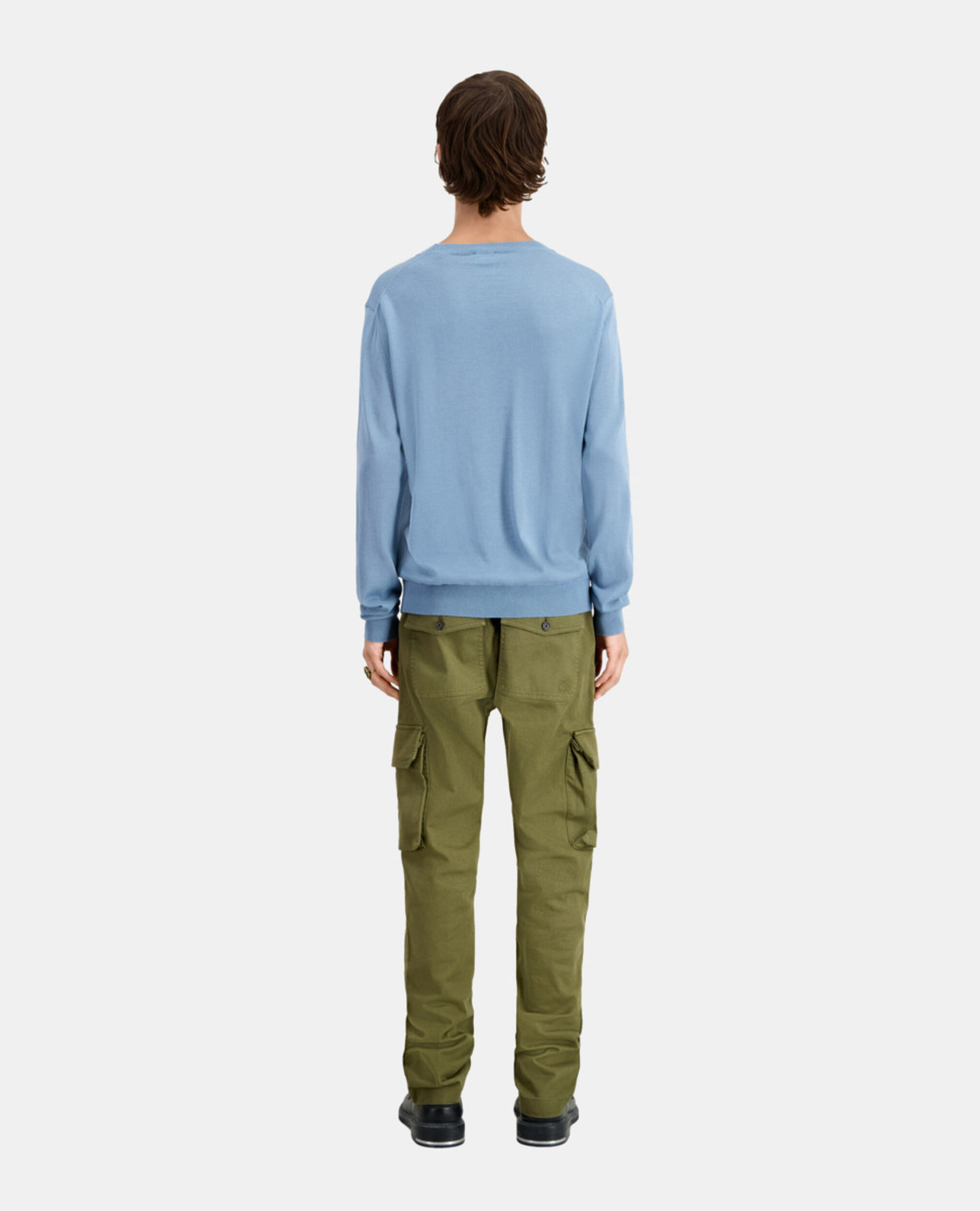 Pull bleu en laine mérinos, BLUE GREY, hi-res image number null