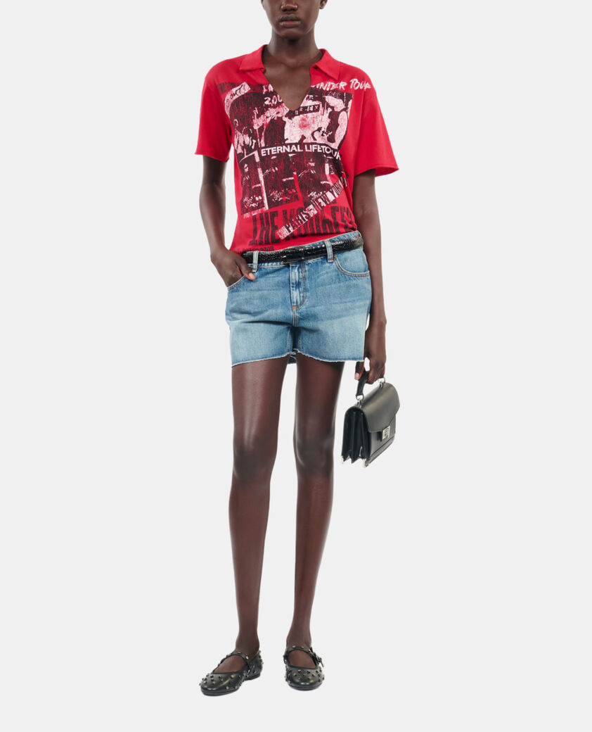 The Kooples DAMEN RUBIS rotes t-shirt &bdquo;eternal life tour&ldquo;