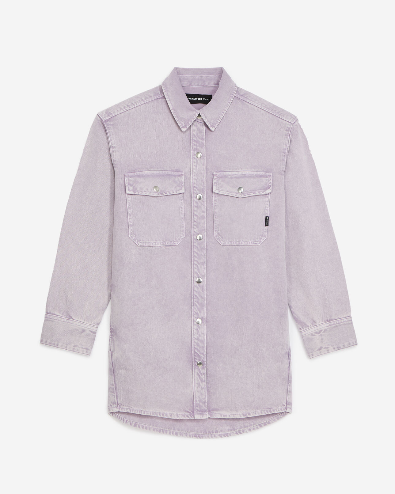 The Kooples MUJER LIGHT PURPLE camisa vaquera violeta amplia bolsillos