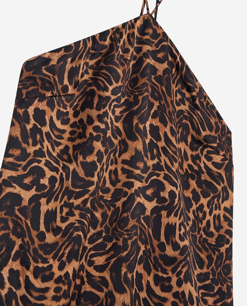 The Kooples DAMEN LEOPARD langes, ärmelloses kleid mit leopardenmuster