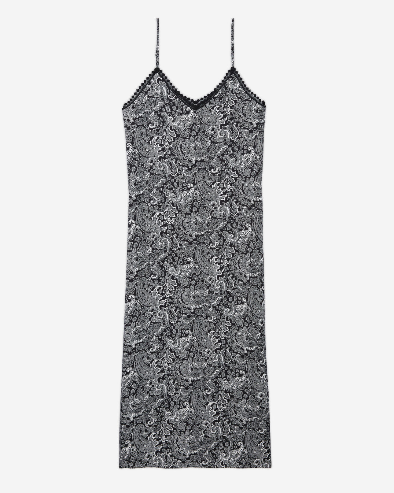 The Kooples DAMEN BLACK WHITE langes kleid mit print