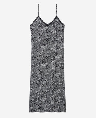 The Kooples DAMEN BLACK WHITE langes kleid mit print