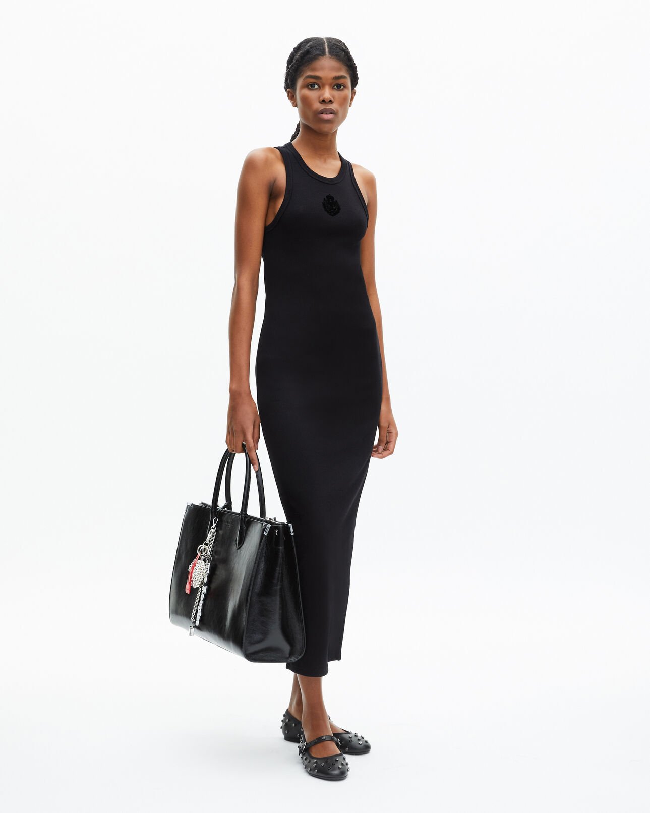 The Kooples DAMEN BLACK langes ärmelloses kleid schwarz
