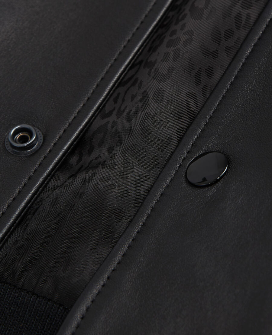 leather jacket with leopard print lining
