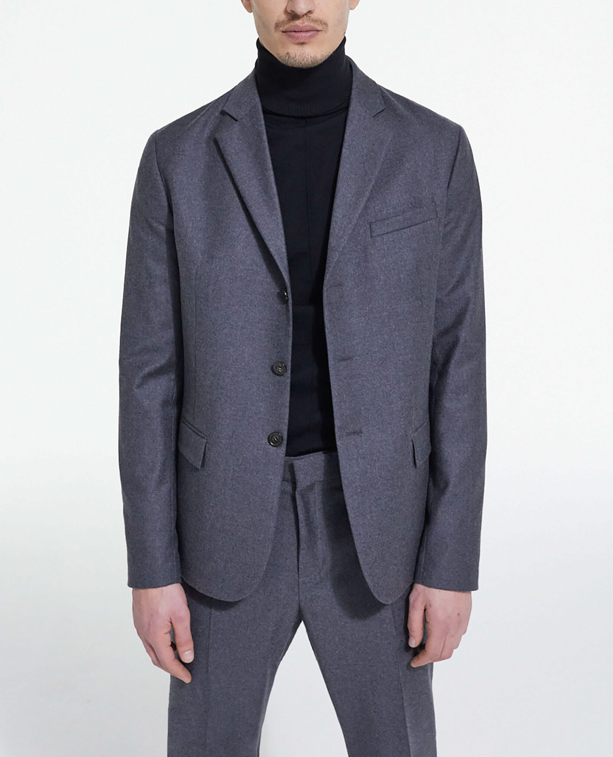Chaqueta traje lana gris, GREY, hi-res image number null