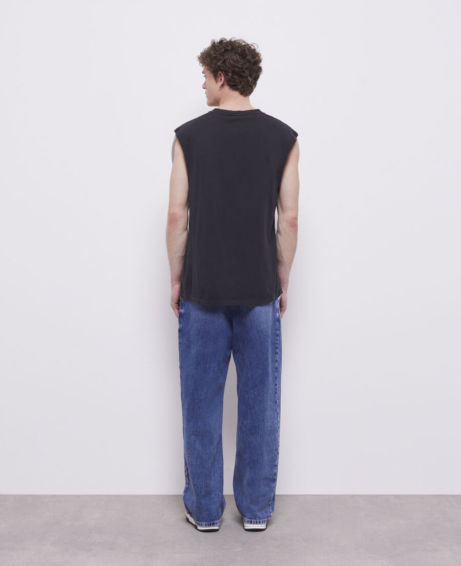 black screen print t-shirt