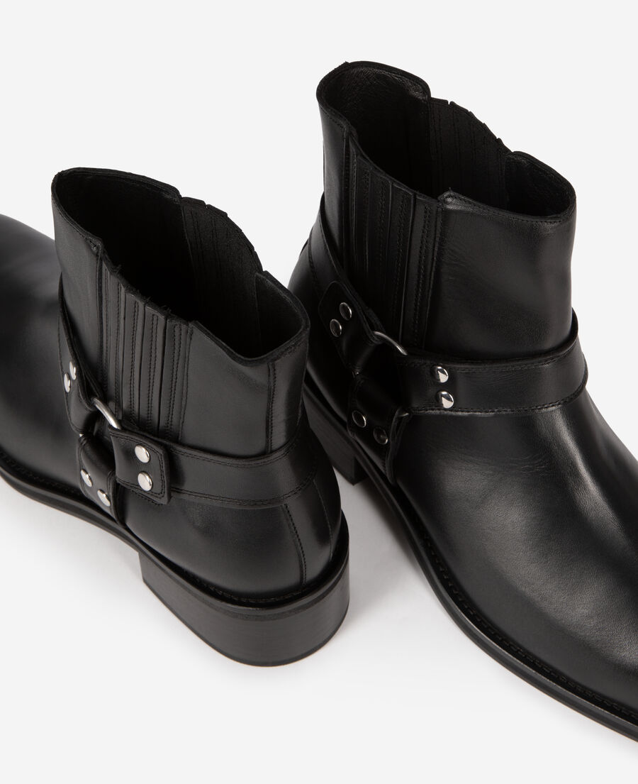 The Kooples MEN BLACK boots with black leather straps
