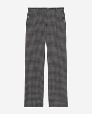 The Kooples FEMME BLACK pantalon tailleur droit en pied de puce noir et gris