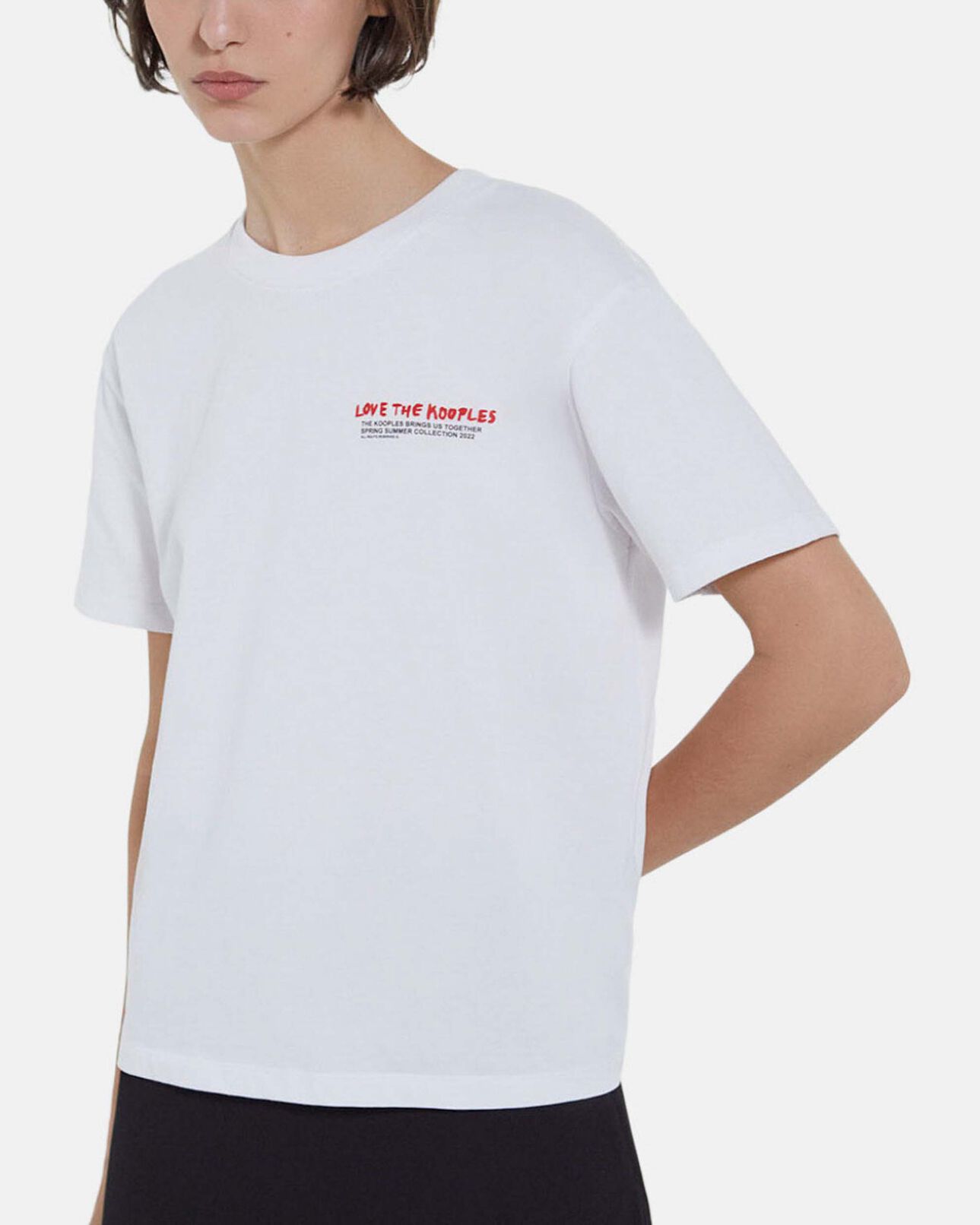 The Kooples DAMEN WHITE t-shirt baumwolle weiß love the kooples