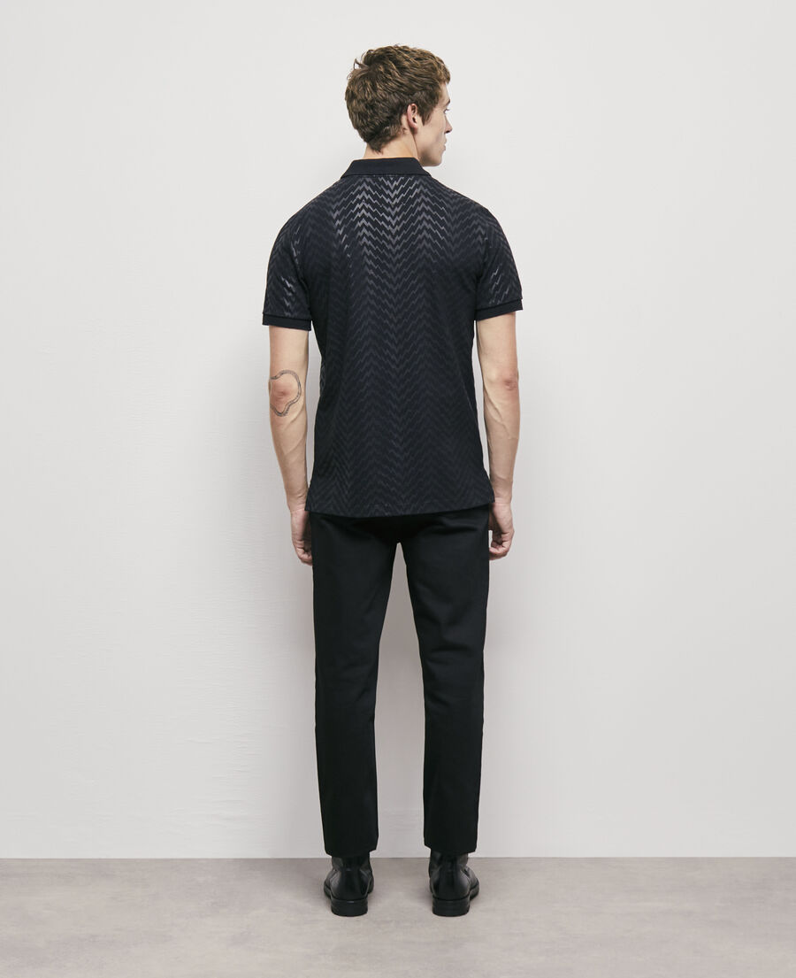 schwarzes poloshirt mit print