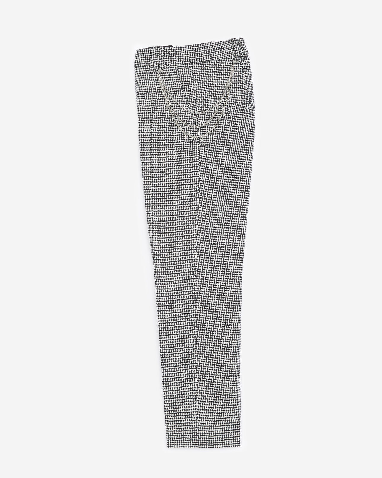 The Kooples FEMME BLACK WHITE pantalon droit motif pied de poule