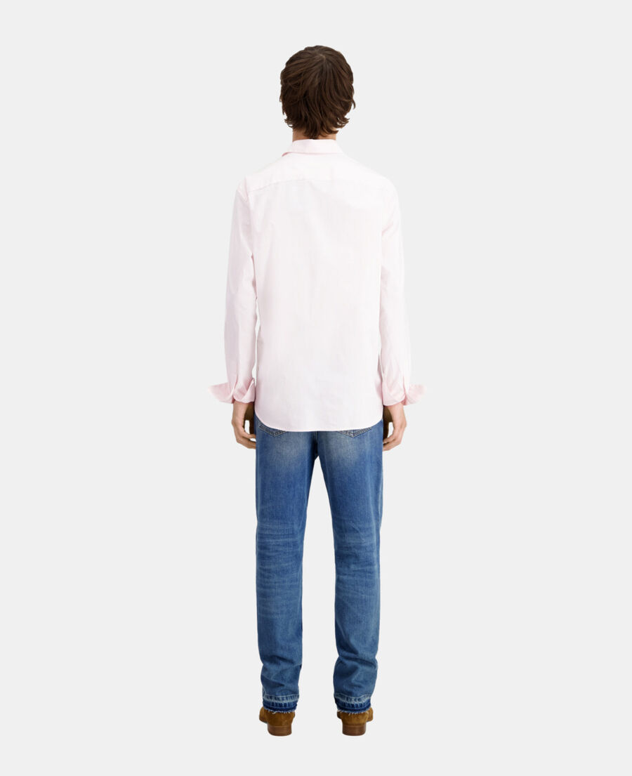 chemise rose en popeline