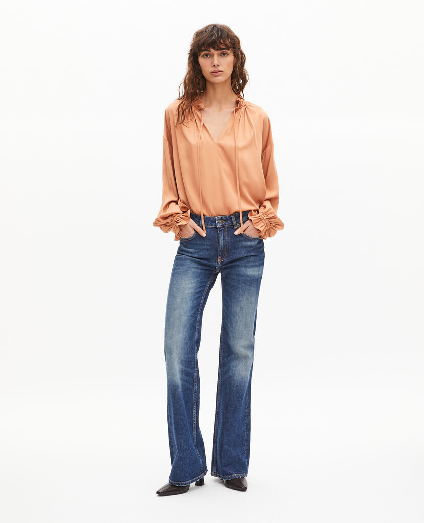 The Kooples FEMME CAMEL blouse avec volants orange fonc&eacute;