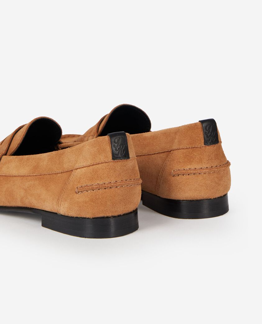 The Kooples WOMEN CARAMEL camel suede leather moccasins
