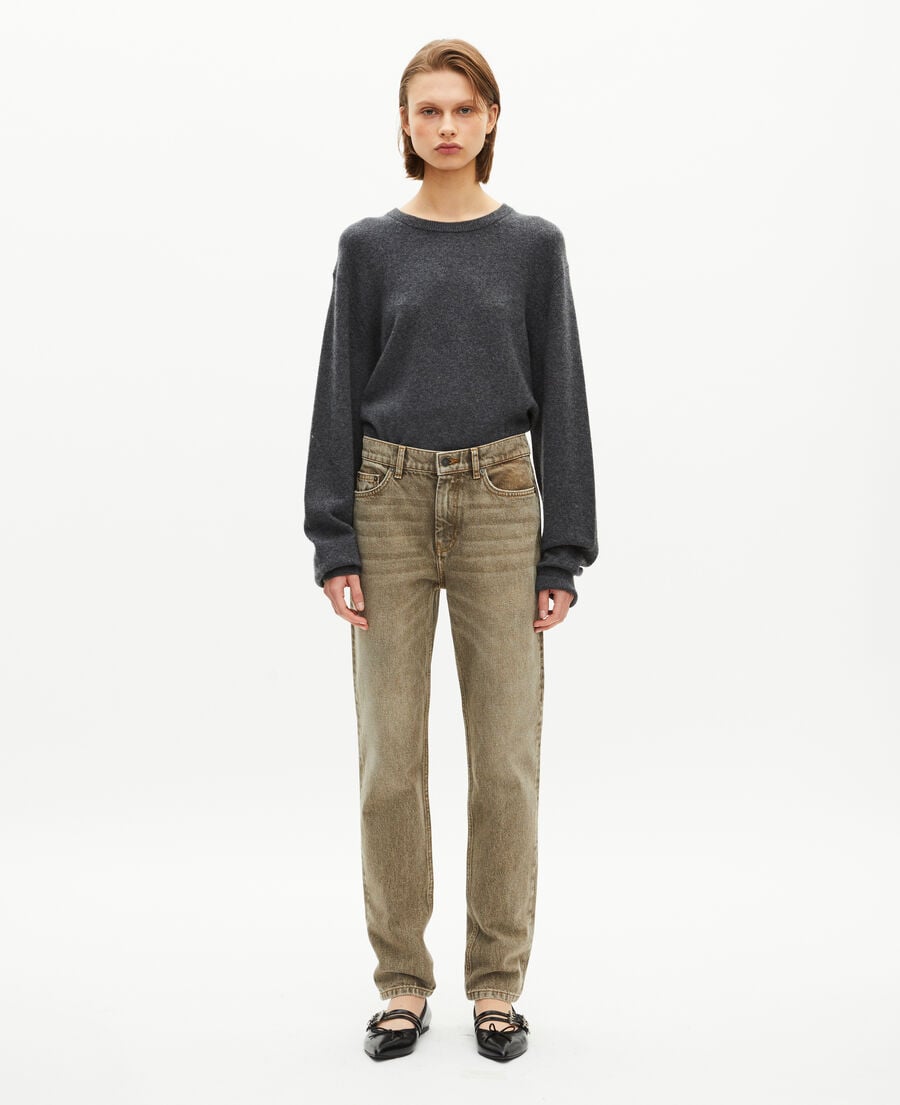 The Kooples WOMEN OLIVE_01 wide-leg olive jeans