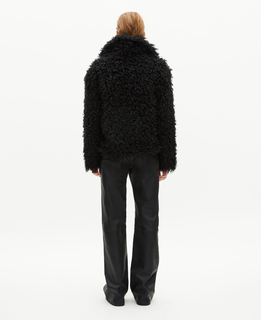 The Kooples WOMEN BLACK black fur-effect coat